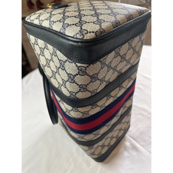 GUCCI GG Supreme Monogram Textured Dollar Calfskin Web Ophidia Boston Bag - Picture 16 of 16